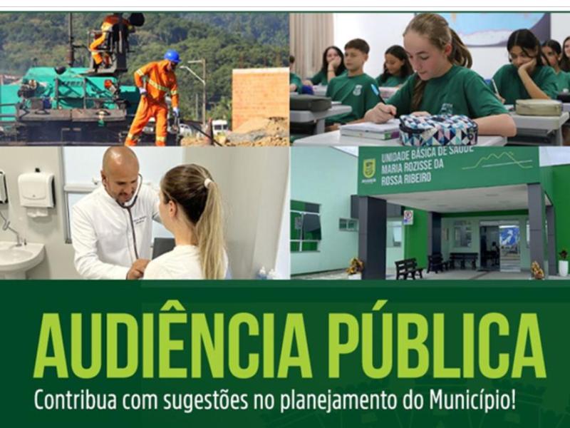 Audiência Pública sobre LOA, LDO e PPA acontece nesta segunda-feira