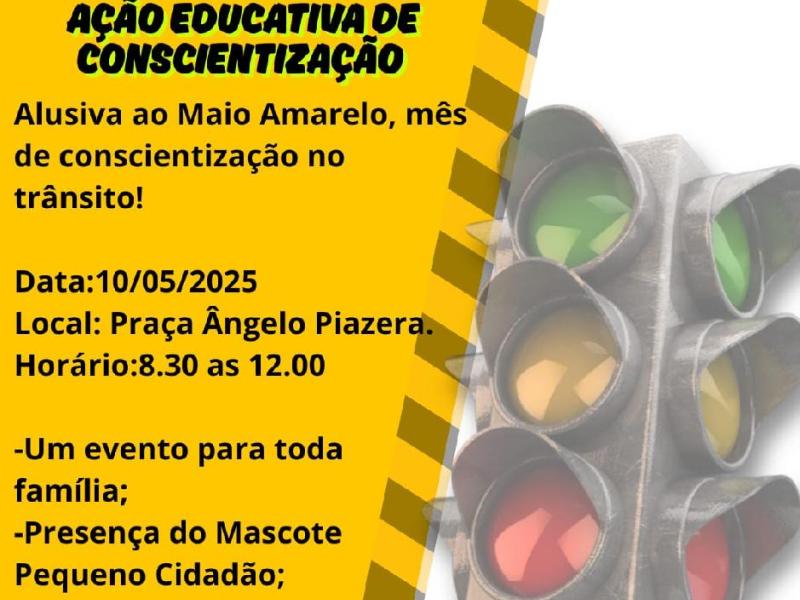 Ação educativa por mais segurança no trânsito ocorre no sábado (10)
